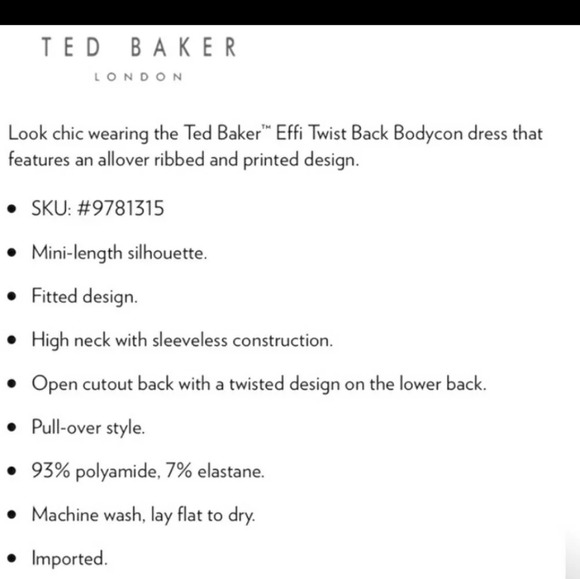 Ted Baker Effi Cut out Twist Back Bodycon Floral Spring Summer Dress Sz 12 - Picture 12 of 13